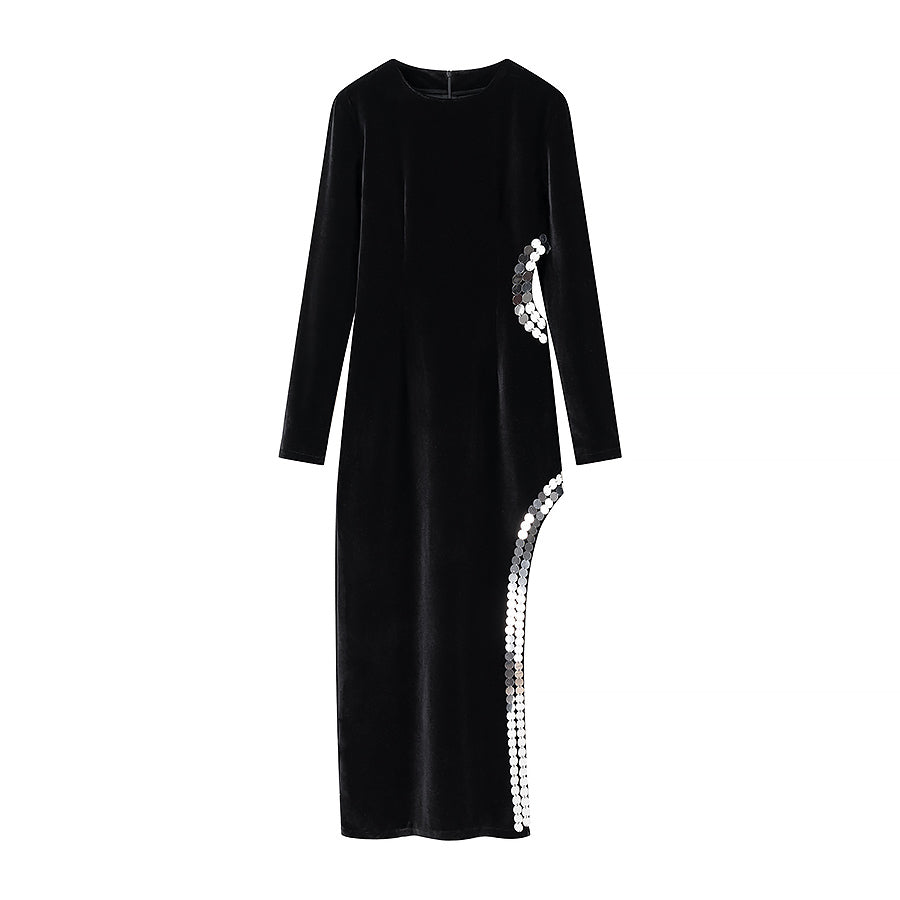 "Simple Sexy Cutout Slit Maxi Dress"
