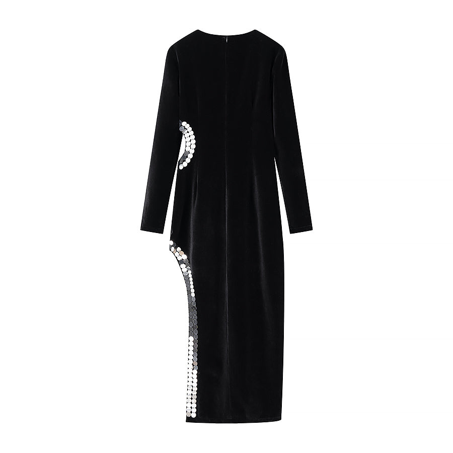 "Simple Sexy Cutout Slit Maxi Dress"