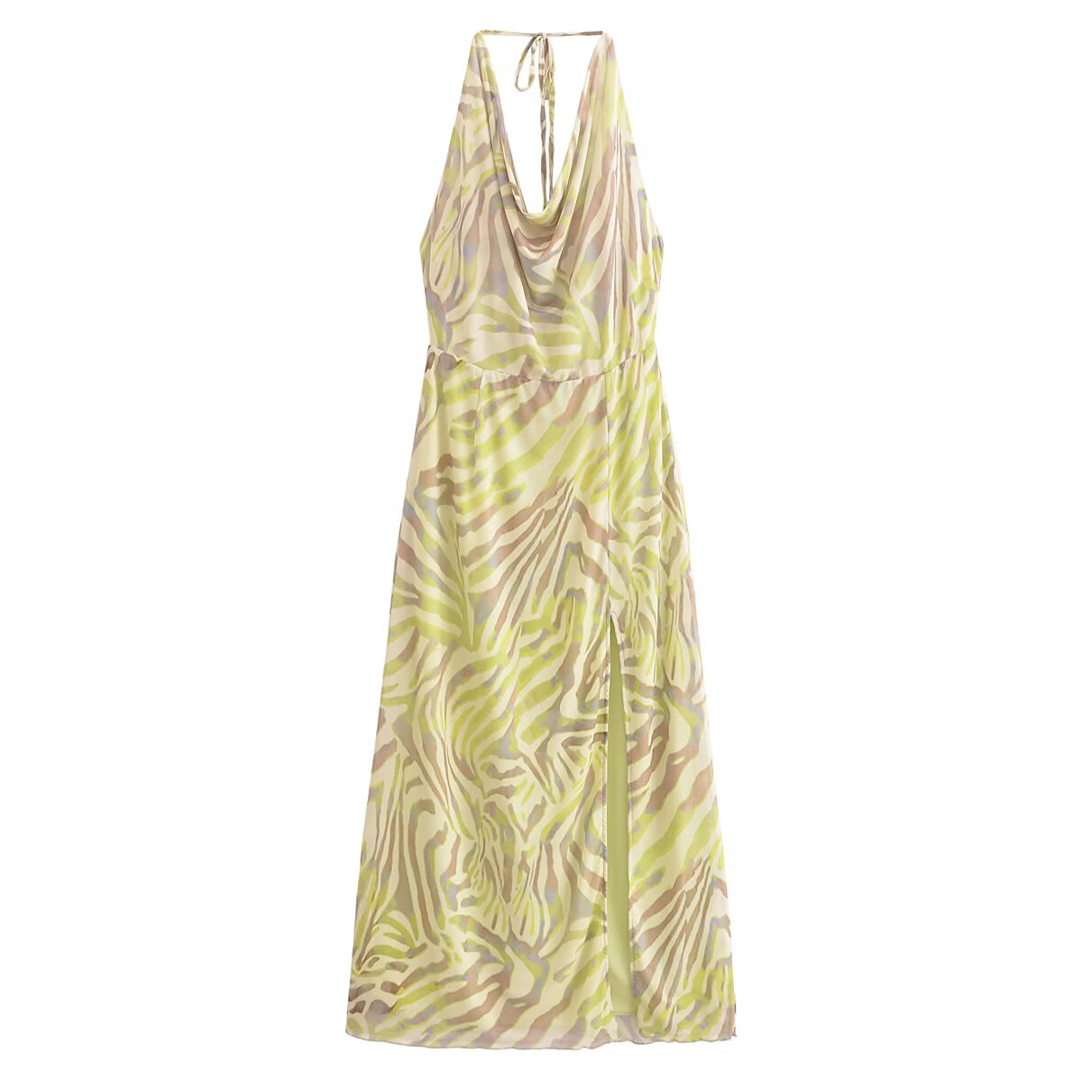 Deep V Plunge Printed Slim Fit Dress