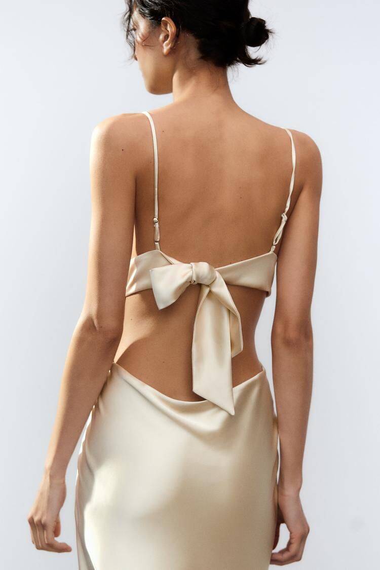 Scarf Silk Satin Texture Sling Dress
