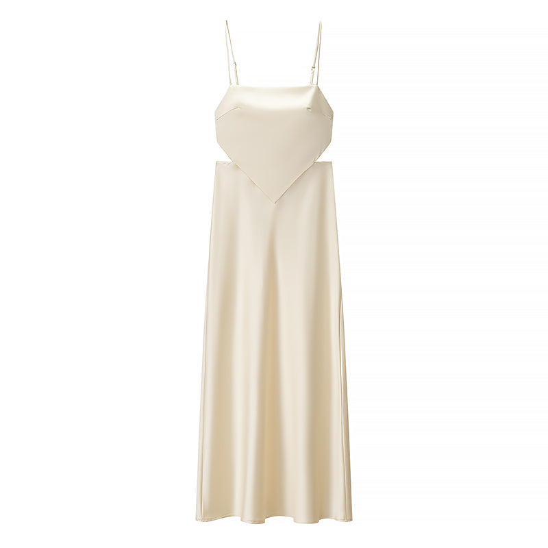 Scarf Silk Satin Texture Sling Dress