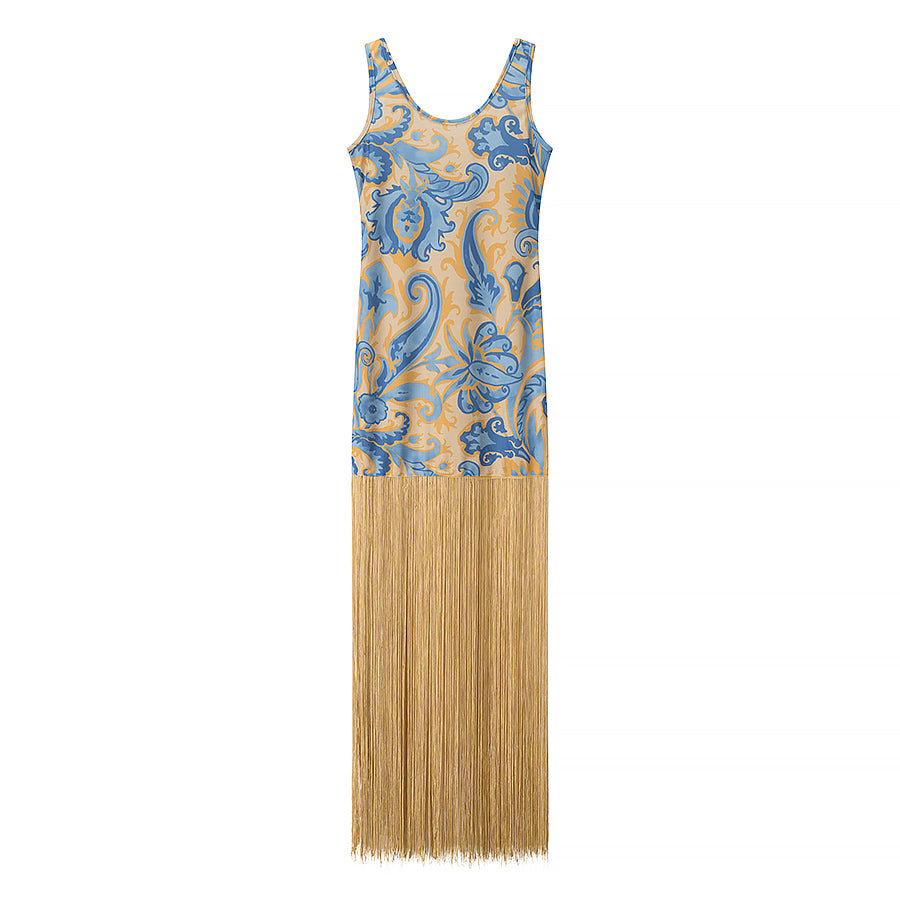 Printed polyester bodycon maxi dress for formal occasions