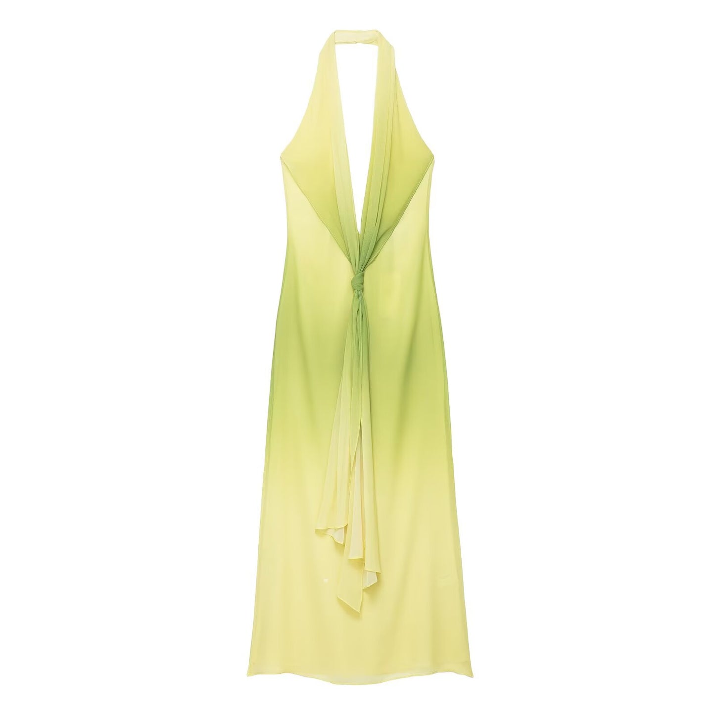 Green Polyester Maxi Dress