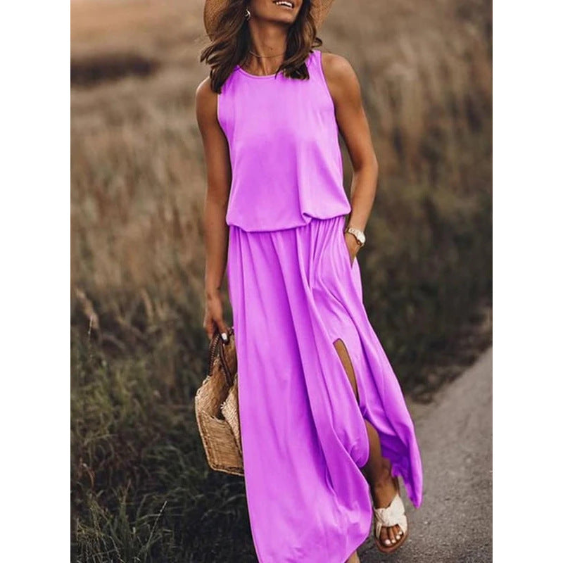 Lavender Comfortable loose-fit summer dress