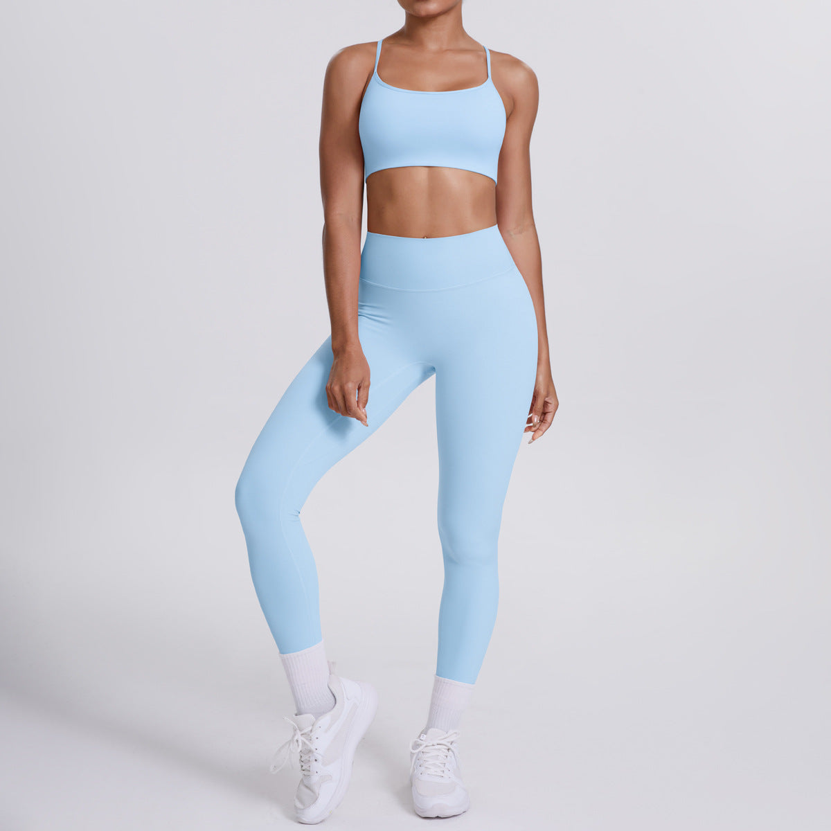 Nude Feel Shoulder Strap Beauty Back Running Fitness Pants Yoga Set