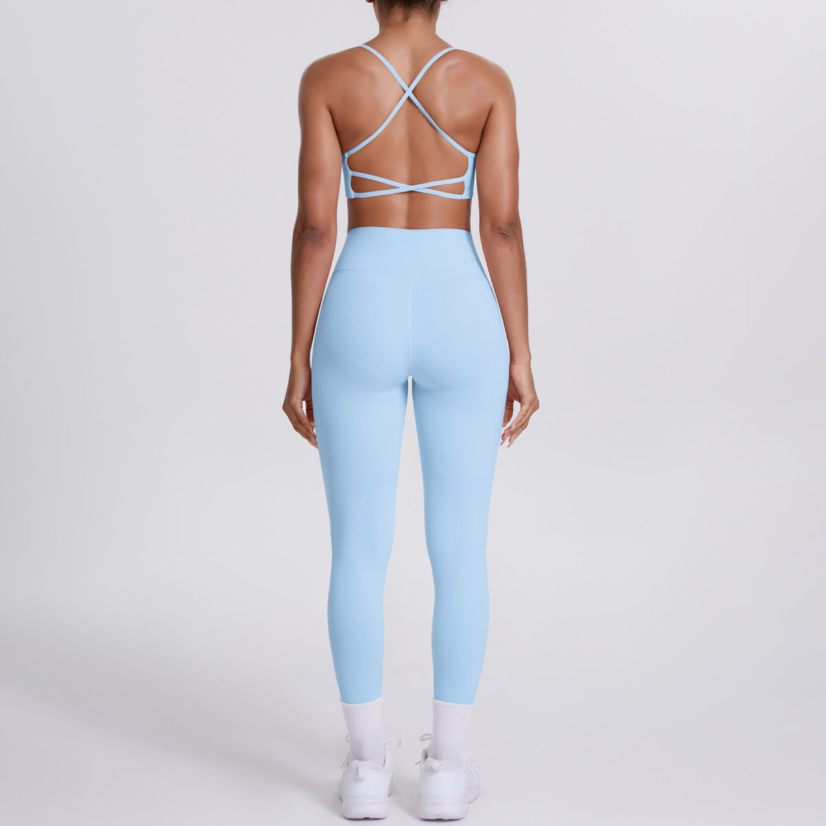 Nude Feel Shoulder Strap Beauty Back Running Fitness Pants Yoga Set