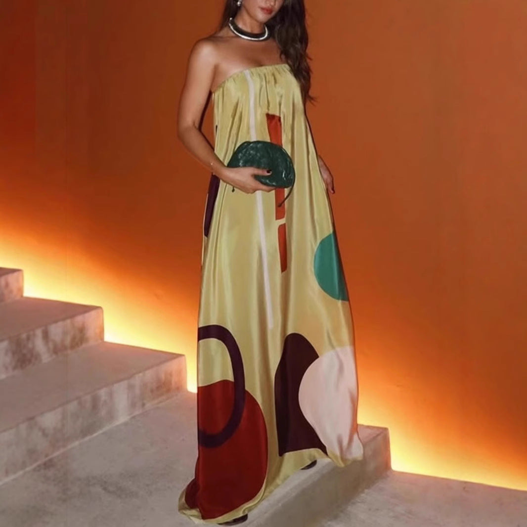 Printed Vacation Sleeveless Dress