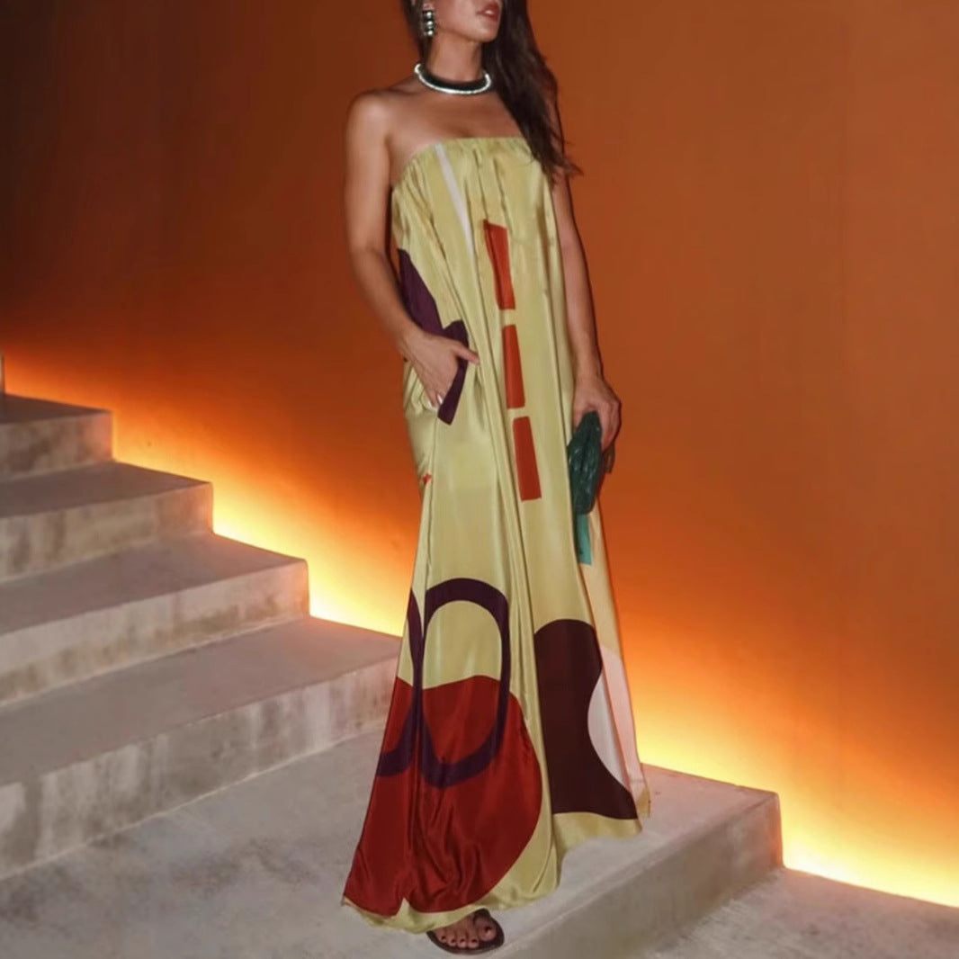 Printed Vacation Sleeveless Dress