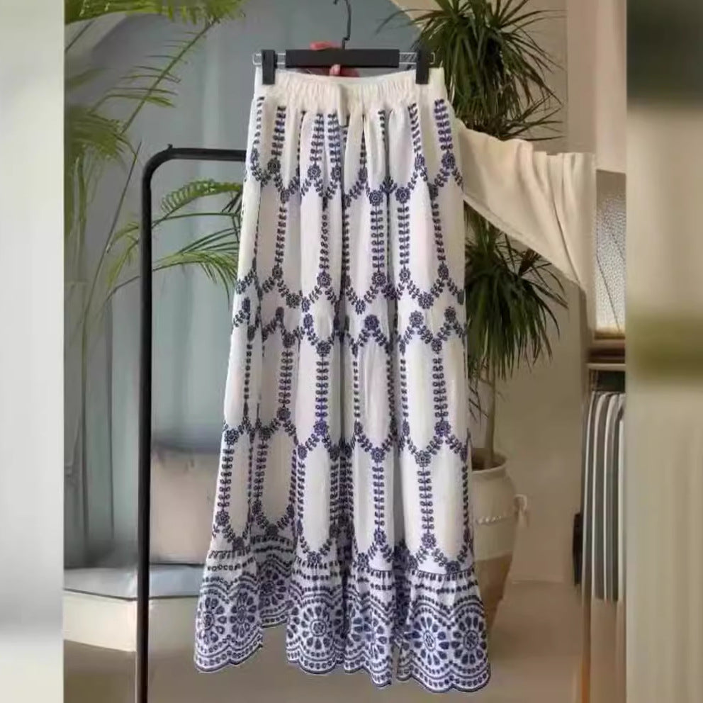 Two Piece Sexy Print Lace up Bra Skirt