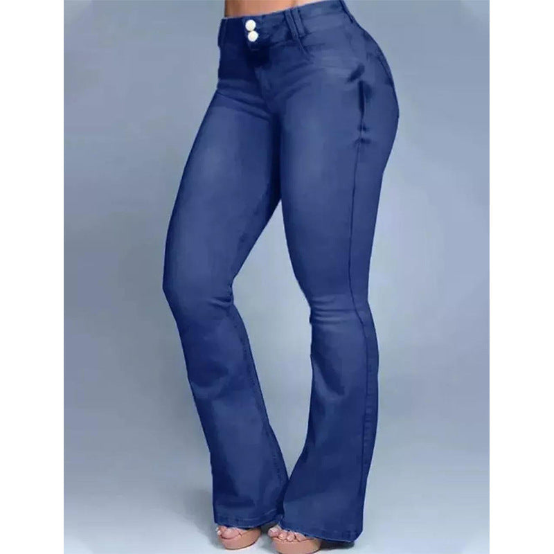 Navy Blue High-Waist Jeans