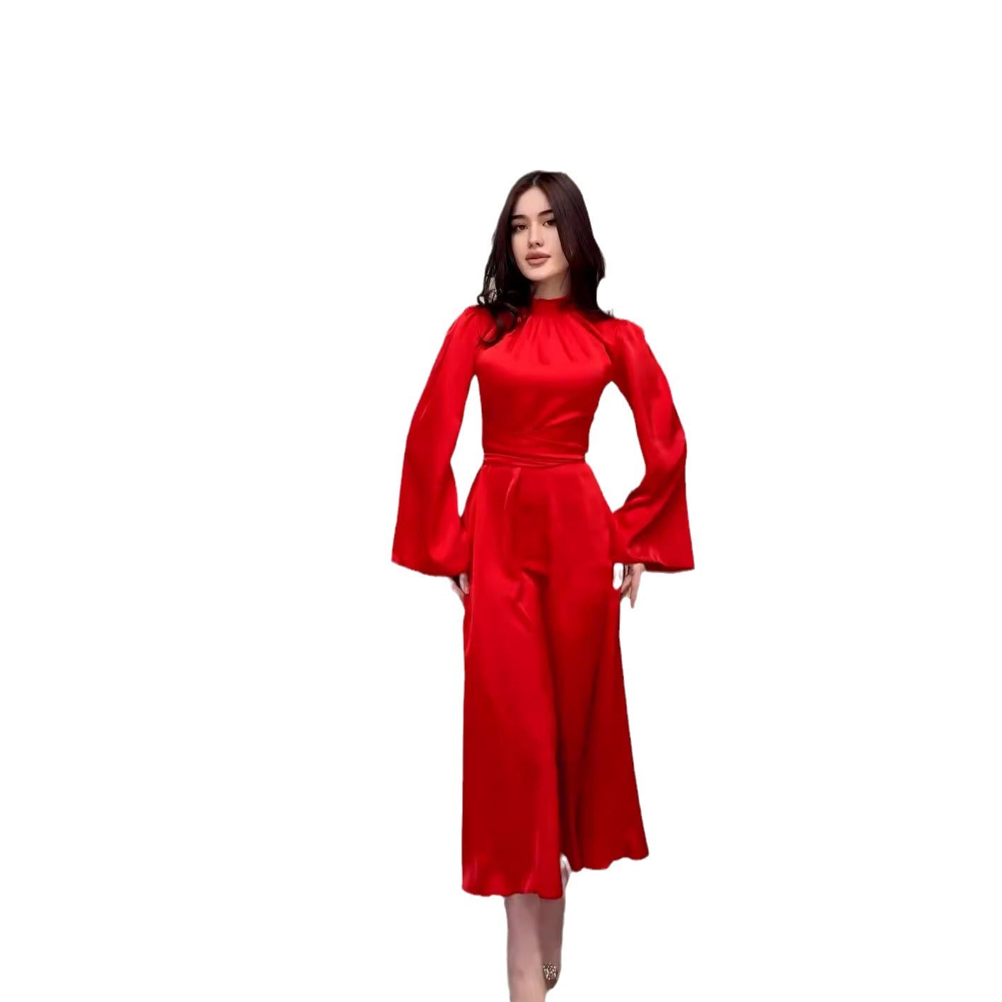 Long Sleeve Turtleneck Slim Fit Dress