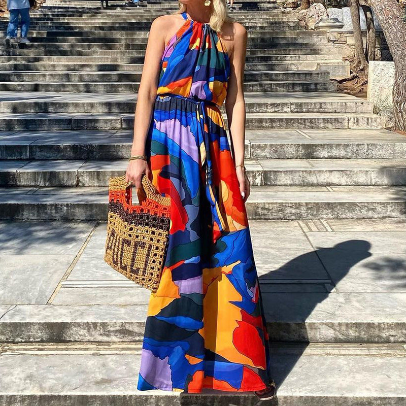 Summer Halter Printed Bohemian Dress
