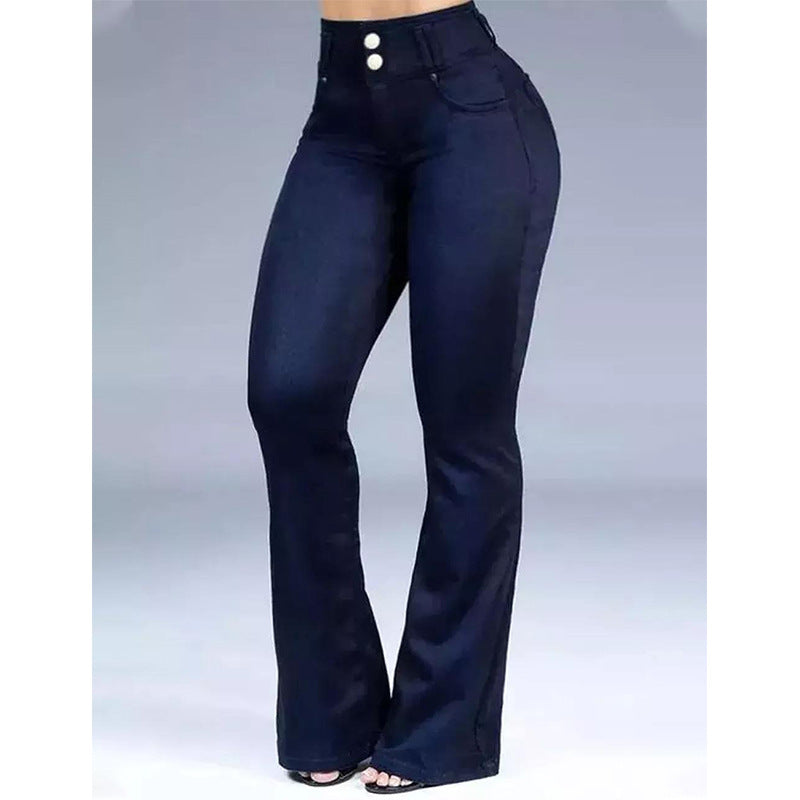 Deep Blue High-Waist Jeans