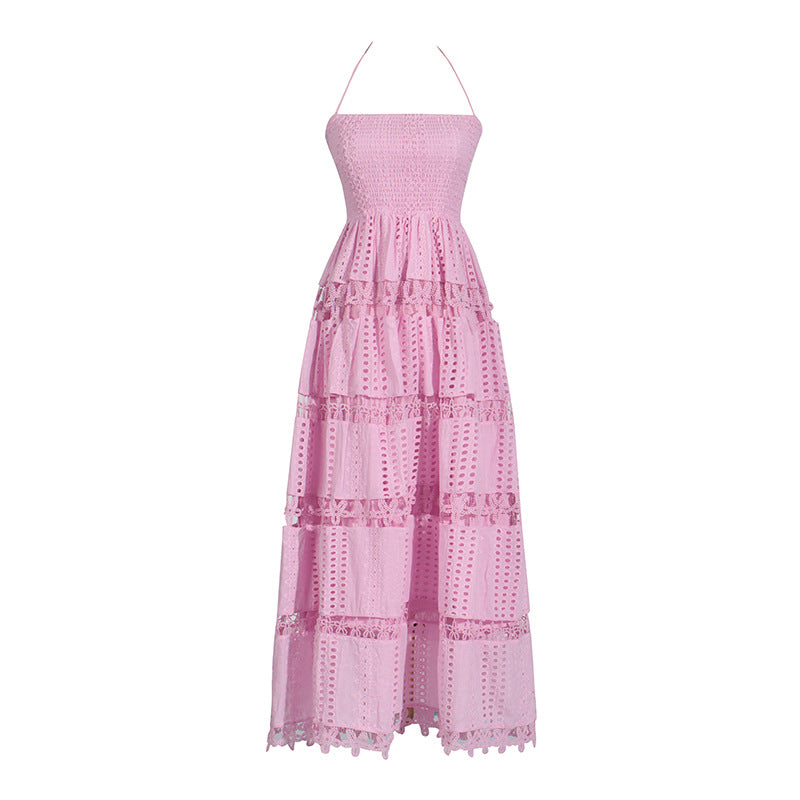 White Tube Top Embroidery Dress