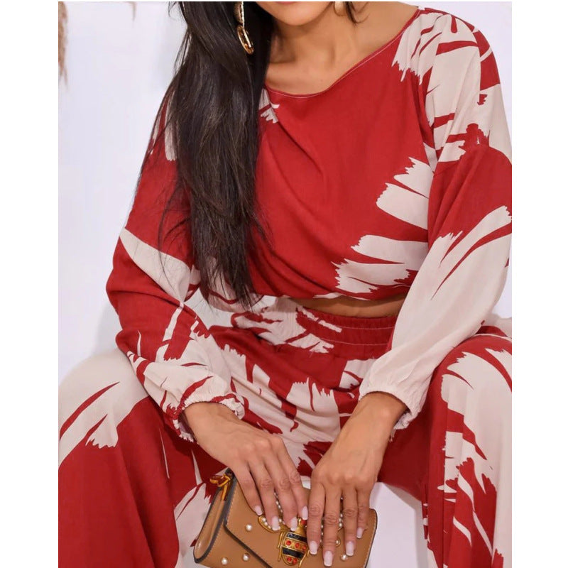 High Waist Wide Leg Pants Two Piece Set