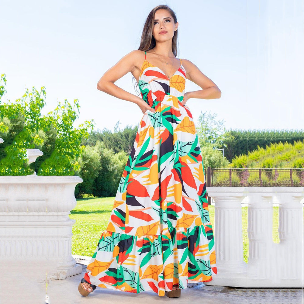 Backless Waist Slimming Maxi Dress