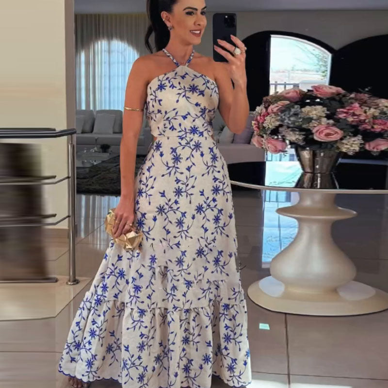 Blue against White Background Leaf-Shaped Flowers