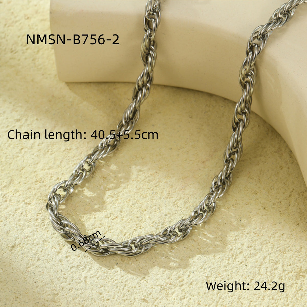 "Elegant Titanium Steel Twist Necklace – High-Grade Clavicle Chain Design"