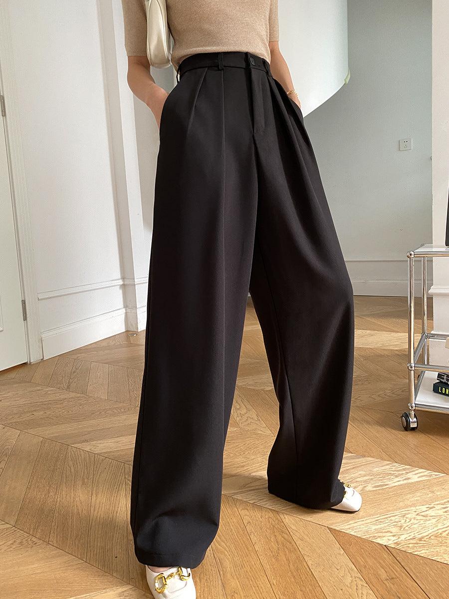 Wide-Leg Mopping Work Pants with Advanced Draping