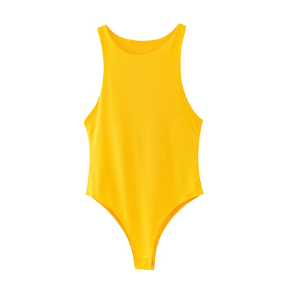 Slim Fit Sleeveless Leotard Jumpsuit