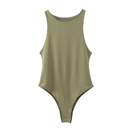 Slim Fit Sleeveless Leotard Jumpsuit