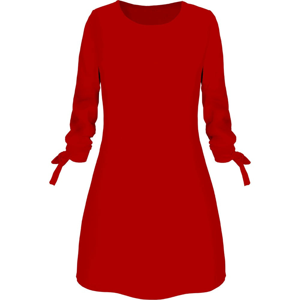 Spring Summer Casual  Solid Color Dress