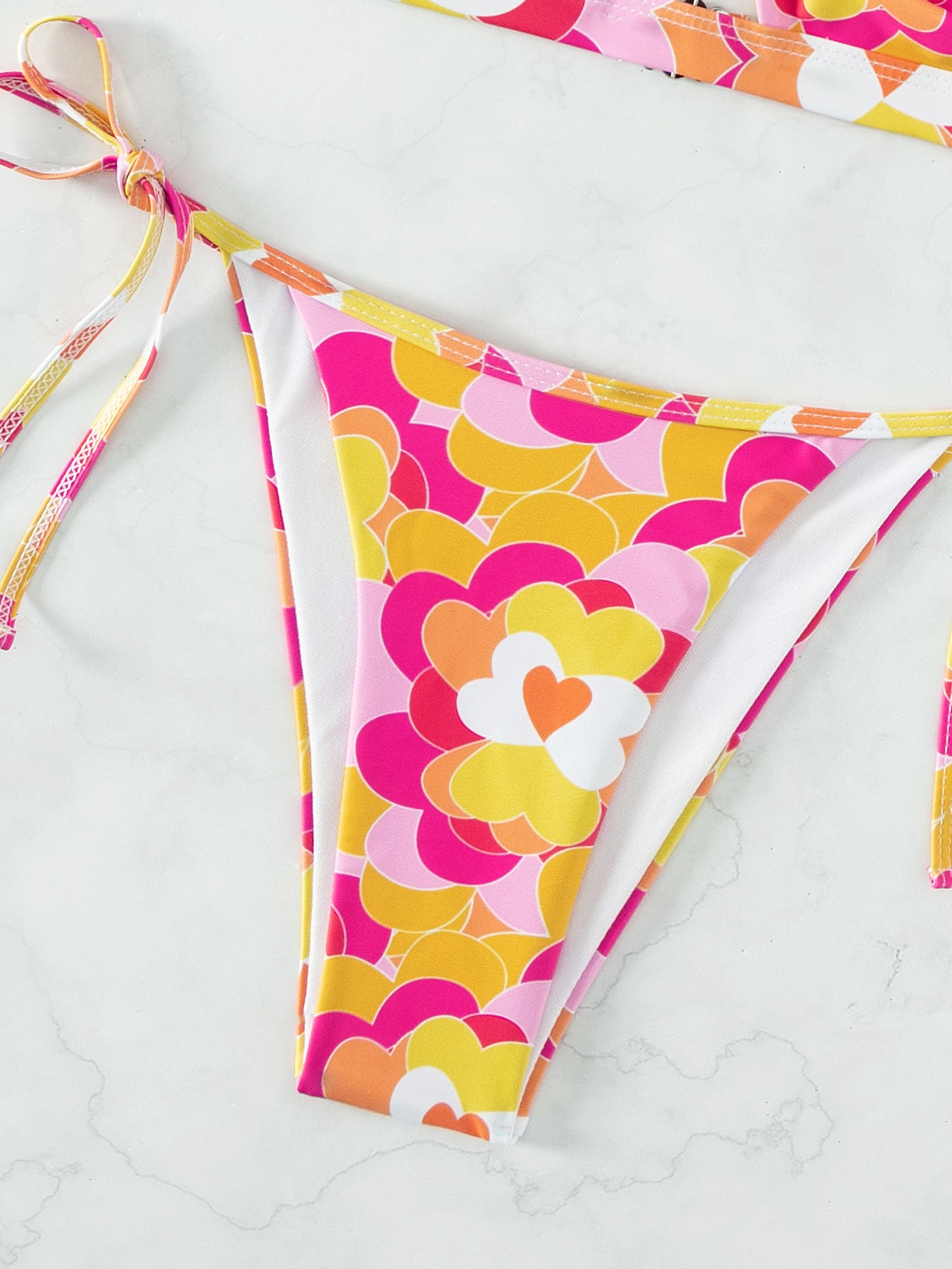 Sexy  Split Halterneck Printed Swimsuit