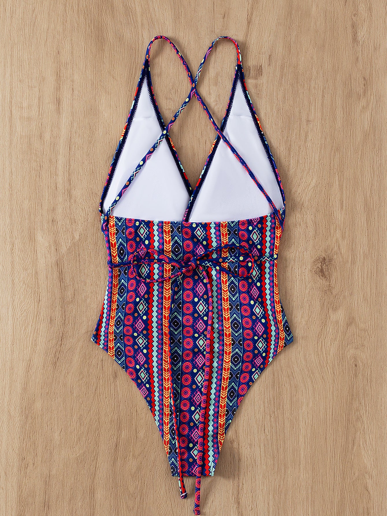 Bohemian  Deep V Plunge  Backless Swimsuit
