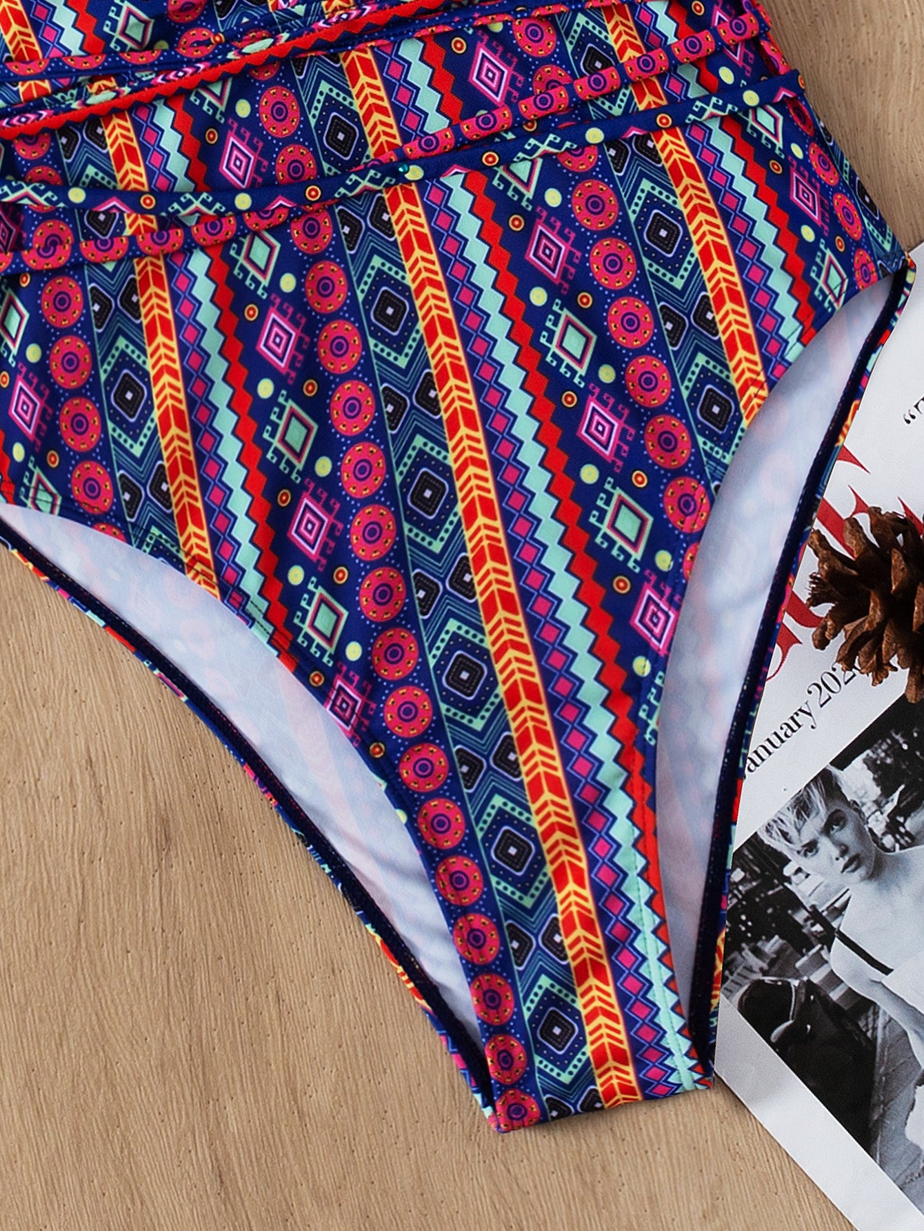 Bohemian  Deep V Plunge  Backless Swimsuit
