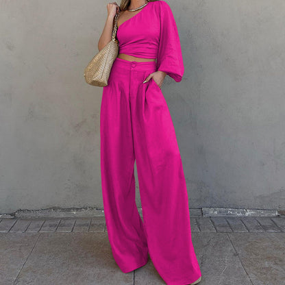 Nipped Waist Trousers Two Piece Set