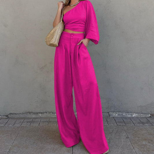 Nipped Waist Trousers Two Piece Set