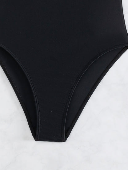 One Piece Halter Sequined Backless Bikini