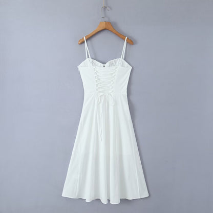Spring Split Sling s Lace up Backless Sexy Dress