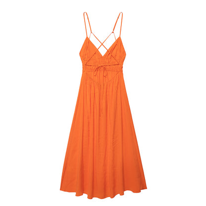 Elegant Slightly Mature Backless Drape Dress