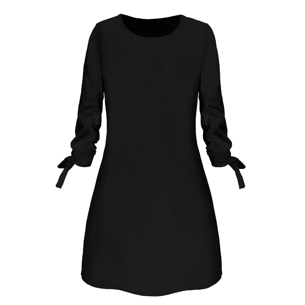 Spring Summer Casual  Solid Color Dress
