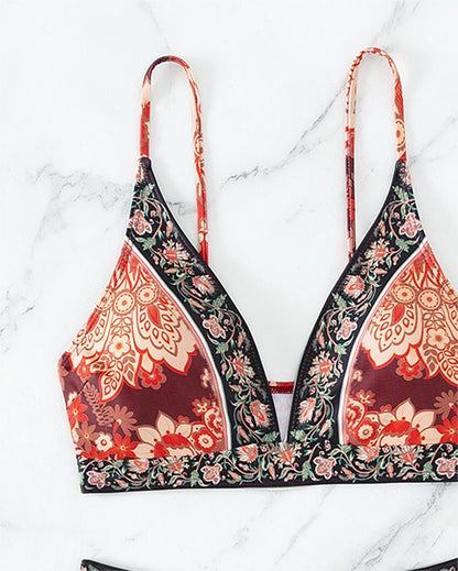 Push Up Split Bikini Swimsuit