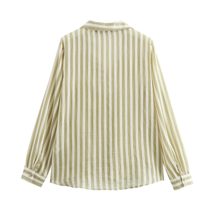 Women Striped Long Sleeve Shirt