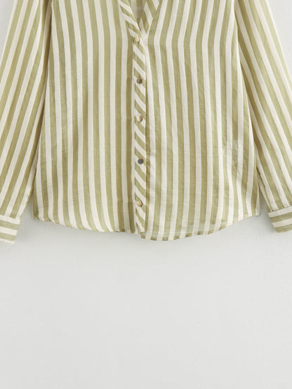 Women Striped Long Sleeve Shirt