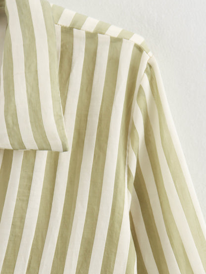 Women Striped Long Sleeve Shirt