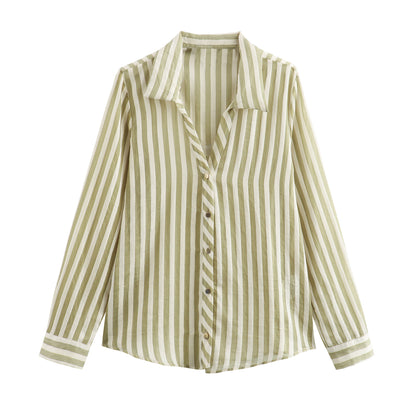 Women Striped Long Sleeve Shirt