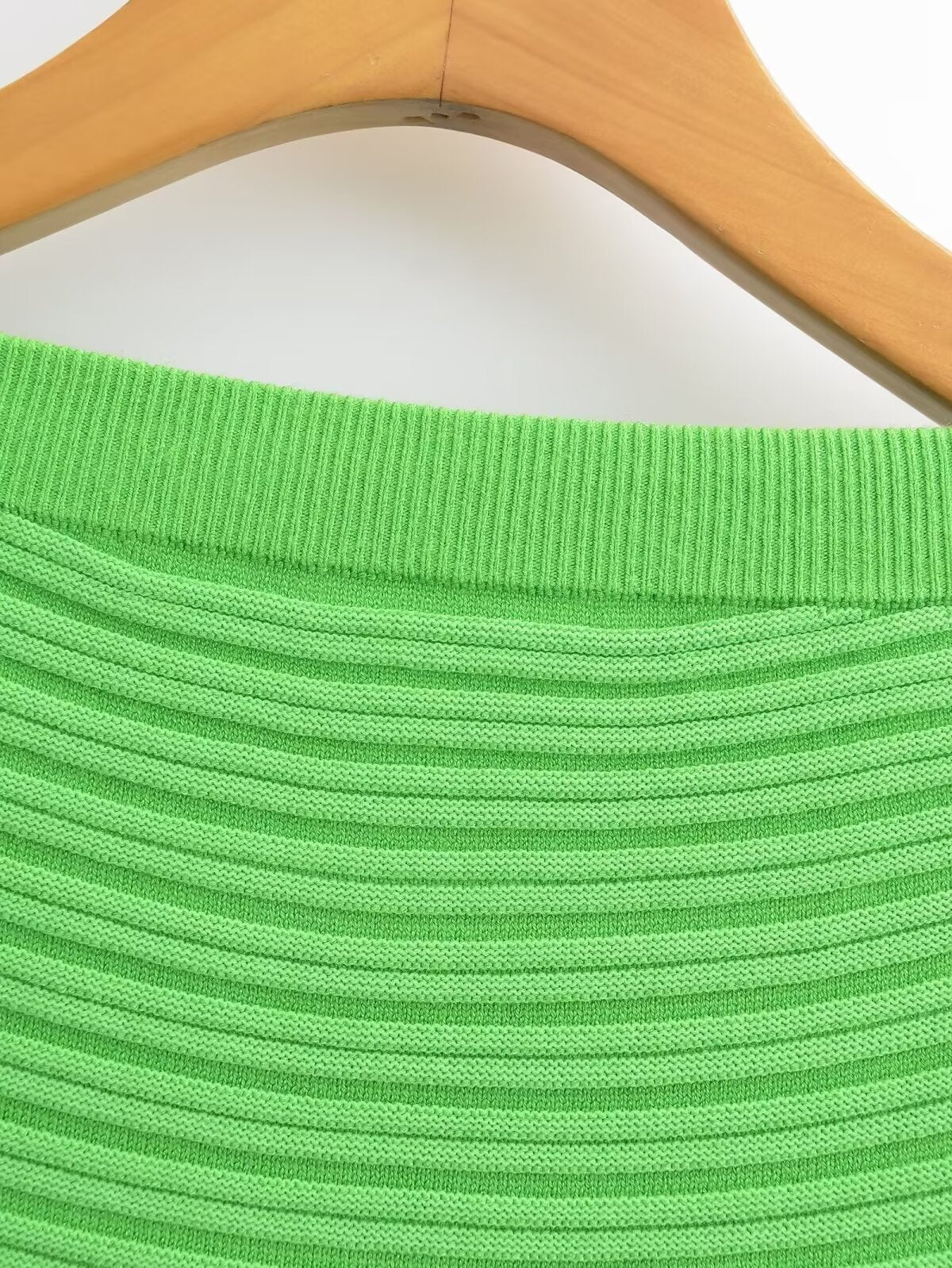 Knitted Tube Top Dress Green Sleeveless