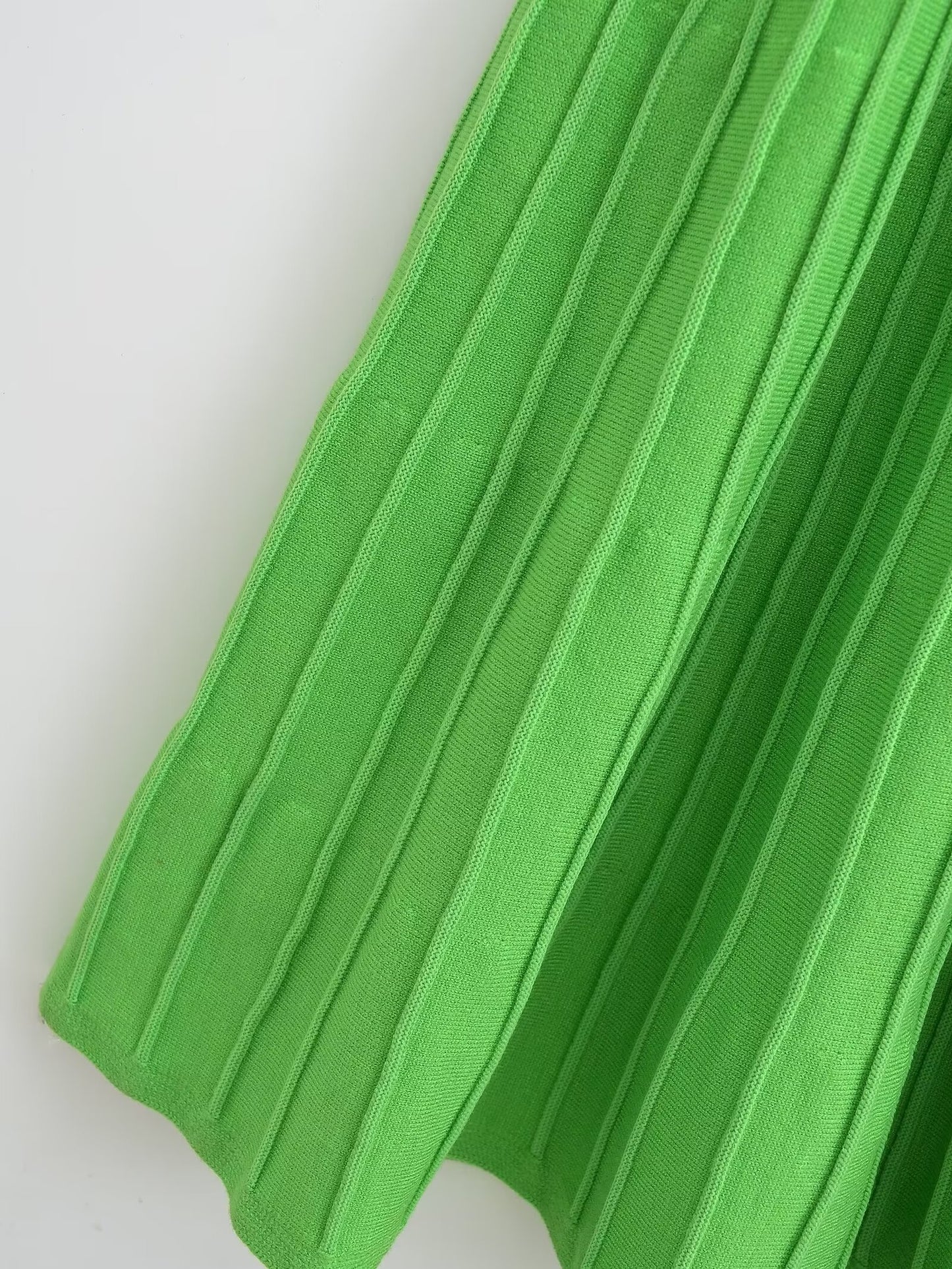 Knitted Tube Top Dress Green Sleeveless