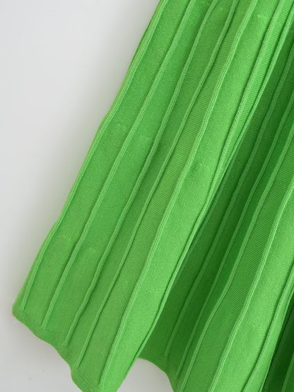 Knitted Tube Top Dress Green Sleeveless