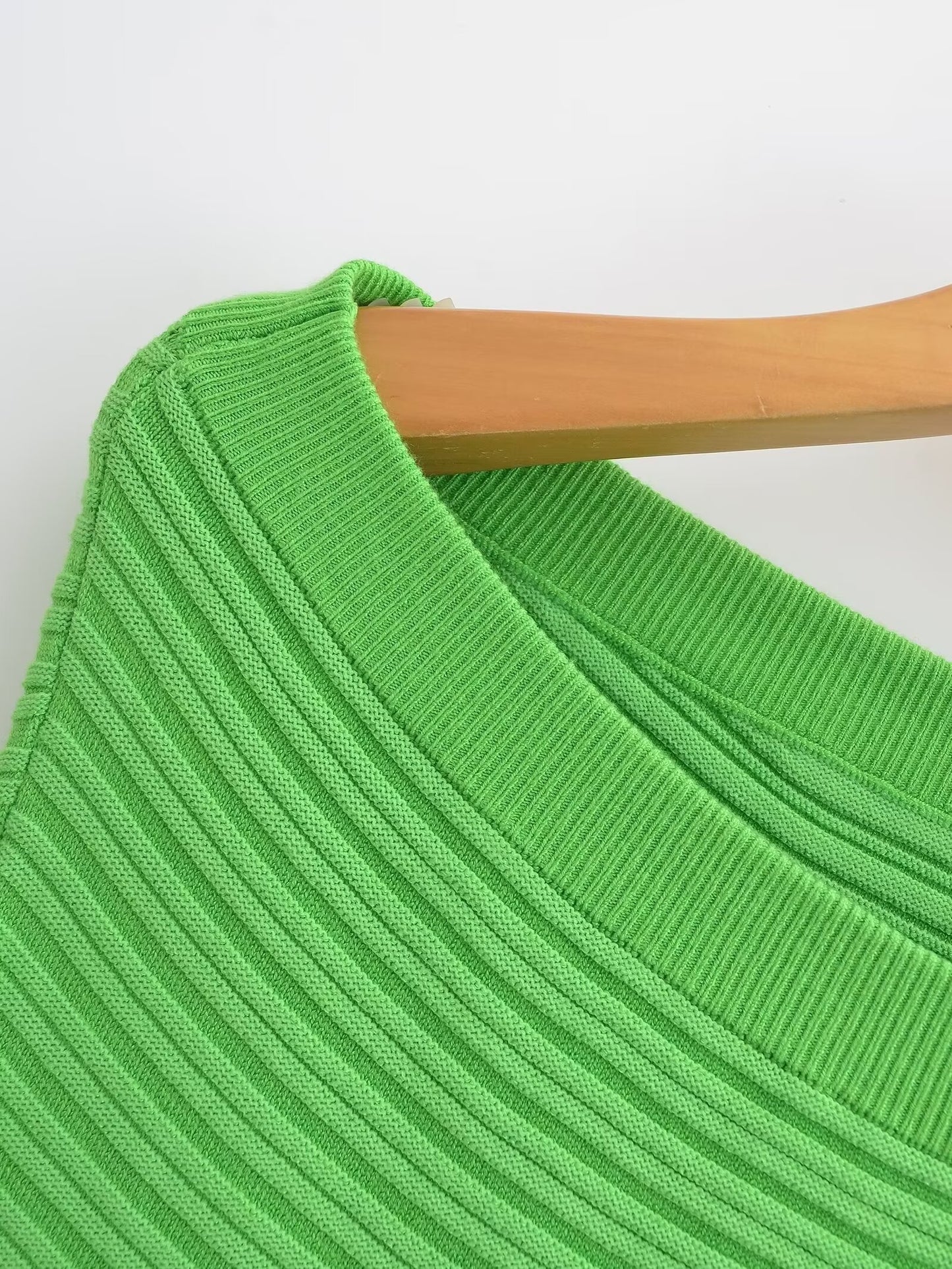 Knitted Tube Top Dress Green Sleeveless
