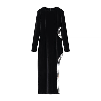 "Simple Sexy Cutout Slit Maxi Dress"
