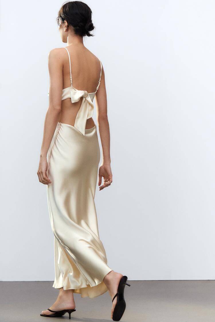 Scarf Silk Satin Texture Sling Dress