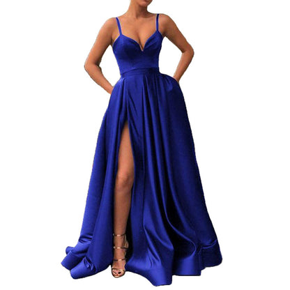 Satin Tube Top Floor-Length  Dress