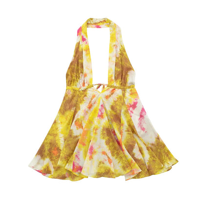 Exposed Back Short Mini Dress