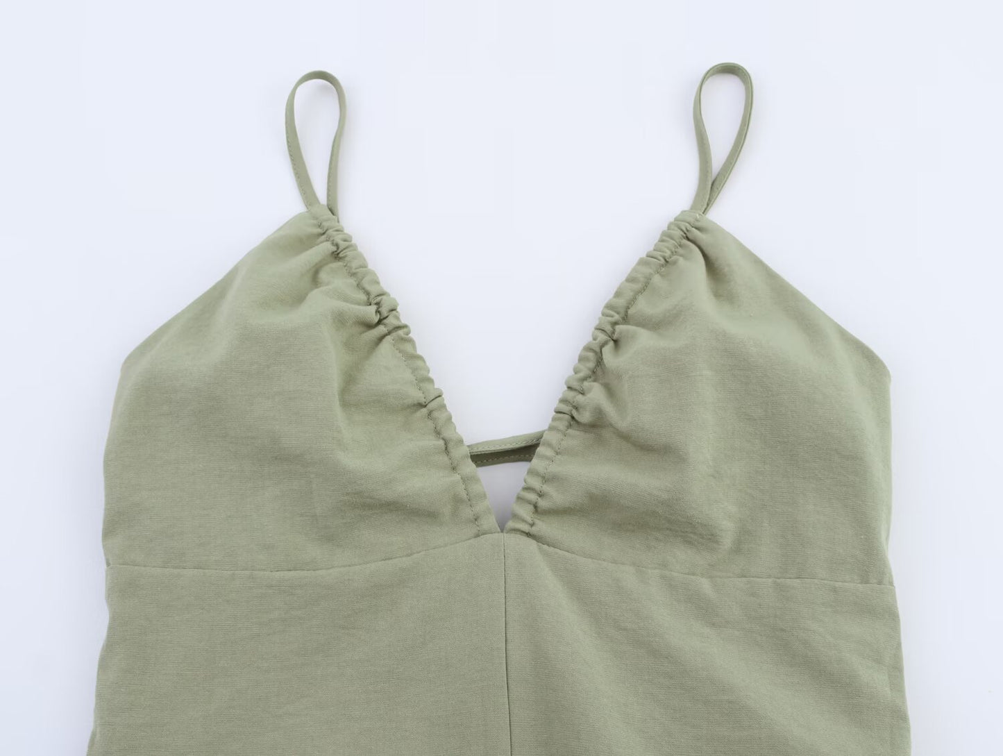 Solid Linen Midi Sling Dress