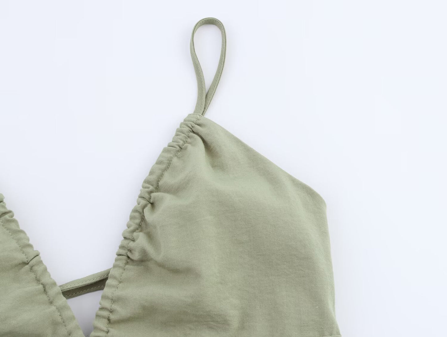 Solid Linen Midi Sling Dress